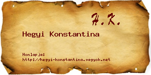 Hegyi Konstantina névjegykártya